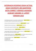 INTERNACHI ROOFING EXAM ACTUAL EXAM COMPLETE 300 QUESTIONS WITH CORRECT VERIFIED ANSWERS ALREADY GRADED A&plus; LATEST VERSION 2025