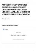 ATT COMP STUDY GUIDE 100 QUESTIONS AND CORRECT DETAILED ANSWERS LATEST VERSION ALREADY A&plus; GRADED WITH EXPERT FEEDBACK&vert;NEW&excl;&excl;