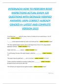 INTERNACHI HOW TO PERFORM ROOF INSPECTIONS ACTUAL EXAM 120 QUESTIONS WITH DETAILED VERIFIED ANSWERS 100&percnt; CORRECT ALREADY GRADED A&plus; LATEST AND COMPLETE VERSION 2025