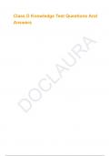 Class D Knowledge Test Questions And Answers