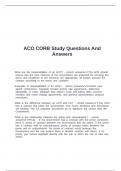 ACO CORB Study Questions And Answers