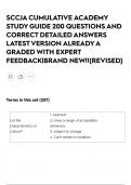 SCCJA CUMULATIVE ACADEMY STUDY GUIDE 200 QUESTIONS AND CORRECT DETAILED ANSWERS LATEST VERSION ALREADY A GRADED WITH EXPERT FEEDBACK&vert;BRAND NEW&excl;&excl;&lbrace;REVISED&rcub;