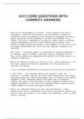 ACO CORB QUESTIONS WITH CORRECT ANSWERS