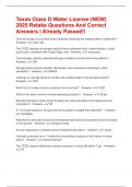 Texas Class D Water License &lpar;NEW&rpar; 2025 Retake Questions And Correct Answers &vert; Already Passed&excl;&excl;