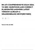 RN ATI COMPREHENSIVE EXAM 2024 V2 500&plus; QUESTIONS AND CORRECT ELABORATED ANSWERS LATEST VERSION ALREADY A GRADED&vert;BRAND NEW&excl;&excl;&lbrace;REVISED&rcub;