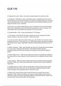 CLR 110 NEWEST 2025&sol;2026 ACTUAL EXAM COMPLETE QUESTIONS AND CORRECT DETAILED ANSWERS &lpar;VERIFIED ANSWERS&rpar; &vert;ALREADY GRADED A&plus;&vert;&vert;BRAND NEW&excl;&excl;