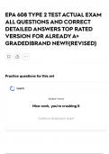 EPA 608 TYPE 2 TEST ACTUAL EXAM ALL QUESTIONS AND CORRECT DETAILED ANSWERS TOP RATED VERSION FOR ALREADY A&plus; GRADED&vert;BRAND NEW&excl;&excl;&lbrace;REVISED&rcub;