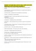 BARNEY FLETCHER REAL ESTATE FINAL PAPER 2025&sol;2026 QUESTIONS WITH SOLUTIONS GRADED A&plus;