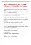 NHSA Exam Questions With Complete Solutions All Correct 2025 New Update