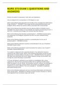 NURS 373 EXAM 1 QUESTIONS AND ANSWERS