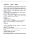 AHA PALS Practice Exam Questions and Correct Answers