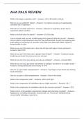 AHA PALS REVIEW Exam Questions and Correct Answers 