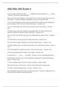 ASU Bio 181 Exam 1 With Questions and 100&percnt; Correct Answers