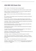 ASU BIO 181 Exam One Questions and 100&percnt; Verified Answers 