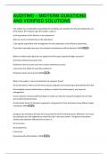 AUDITING &ndash; MIDTERM QUESTIONS  AND VERIFIED SOLUTIONS 