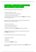 AUDITING - CHAPTER 5 QUESTIONS  AND CORRECT SOLUTIONS 