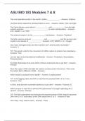 ASU BIO 181 Modules 7 Exam With Questions and Correct Answers