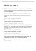 Bio 181 Asu Exam 1 Of Questions and Correct Answers
