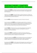 AUDITING THEORY - CHAPTER 4  QUESTIONS AND VERIFIED ANSWERS 