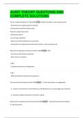AUDIT THEORY QUESTIONS AND  COMPLETE SOLUTIONS 