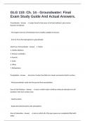 GLG 110&colon; Ch&period; 14 - Groundwater&colon; Final Exam Study Guide And Actual Answers&period;
