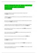 AYPO PRINCIPLES OF REAL ESTATE 2  QUESTIONS AND CORRECT  ANSWERS 