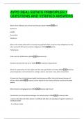 AYPO REAL ESTATE PRINCIPLES 1  QUESTIONS AND VERIFIED ANSWERS 