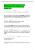 REAL ESTATE FINANCE AYPO  QUESTIONS AND ACCURATE  ANSWERS 