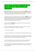 AYPO REAL ESTATE PRINCIPLES OF  REAL ESTATE I QUESTIONS AND  ANSWERS 