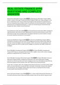 REAL ESTATE FINANCE AYPO  QUESTIONS AND COMPLETE  ANSWERS 