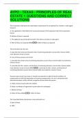 AYPO - TEXAS - PRINCIPLES OF REAL  ESTATE 1 QUESTIONS AND CORRECT  SOLUTIONS 