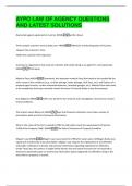 AYPO LAW OF AGENCY QUESTIONS  AND LATEST SOLUTIONS 