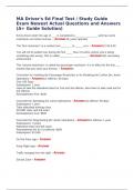 MA Driver's Ed Final Test &sol; Study Guide Exam Newest Actual Questions and Answers &lpar;A&plus; Guide Solution&rpar;