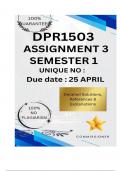 DPR1503 Assignment 3 Semester 1 &lpar;COMPLETE ANSWERS&rpar; 2025 - DUE 25 April 2025
