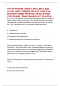 HESI RN MEDICAL SURGICAL FINAL EXAM 2025 ACTUAL EXAM COMPLETE 250 QUESTIONS WITH DETAILED VERIFIED ANSWERS AND RATIONALES &lpar;100&percnt; CORRECT ANSWERS&rpar; &sol;ALREADY GRADED A&plus;