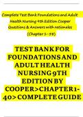 complete test bank for Foundation of Nursing&comma; 9th Edition Cooper with questions and answers