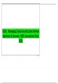D320 - Managing Cloud Security Exam Review  Questions & Answers 100&percnt; Guaranteed Pass&excl;  2025 