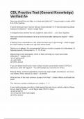 CDL Practice Test &lpar;General Knowledge&rpar; Verified A&plus;