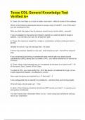 Texas CDL General Knowledge Test Verified A&plus;