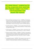 ONS Chemotherapy Administration  ACTUAL EXAM 2025&sol;2026 QUESTIONS  WITH VERIFIED CORRECT SOLUTIONS &vert;&vert;  100&percnt; GUARANTEED PASS  <BRAND NEW VERSION> 