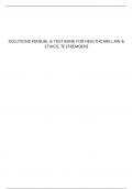 SOLUTIONS MANUAL & TEST BANK FOR HEALTHCARE LAW & ETHICS&comma; 7E &lpar;FREMGEN&rpar;