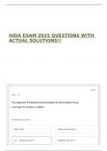 HIDA EXAM 2025 QUESTIONS WITH ACTUAL SOLUTIONS&excl;&excl;