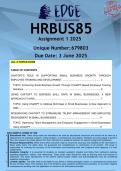 HRBUS85 Assignment 1 &lpar;ANSWERS&rpar; 2025 - DISTINCTION GUARANTEED