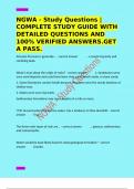NGWA - Study Questions &vert;COMPLETE STUDY GUIDE WITH DETAILED QUESTIONS AND 100&percnt; VERIFIED ANSWERS&period;GET A PASS&period;