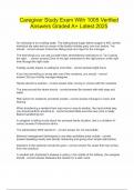 Caregiver Study Exam With 1005 Verified Answers Graded A&plus; Latest 2025