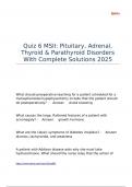 Quiz 6 MSII Pituitary&comma; Adrenal&comma; Thyroid & Parathyroid Disorders With Complete Solutions 2025