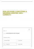 AGR-324 EXAM 1 QUESTIONS & ANSWERS VERIFIED 100&percnt; CORRECT&excl;&excl;