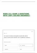 NURS 311&colon; EXAM 3 QUESTIONS WITH 100&percnt; SOLVED ANSWERS&excl;&excl;