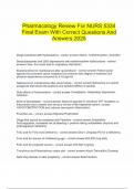 Pharmacology Review For NURS 5334 Final Exam With Correct Questions And Answers 2025