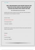 WGU- C838 MANAGING CLOUD SECURITY EXAM OA TEST BANK WITH ACTUAL EXAM ALL 500 QUESTIONS AND DETAILED SOLUTIONS LATEST UPDATE THIS YEAR
